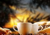 tazzine di caffe' al sorgere del sole  Kawa Fototapeta