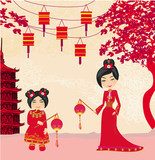 Mid-Autumn Festival for Chinese New Year , Abstract card  Orientalne Fototapeta