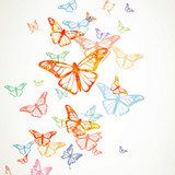 Vector Background with Colorful Butterflies  Motyle Fototapeta