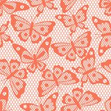 Seamless vintage fashion lace pattern with butterflies.  Motyle Fototapeta