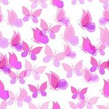 Seamless pattern, transparent butterflies  Motyle Fototapeta