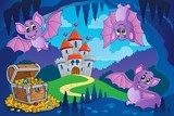 Bats in fairy tale cave  Fototapety do Przedszkola Fototapeta