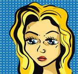Blonde Girl Pop Art  Fototapety Komiks Fototapeta