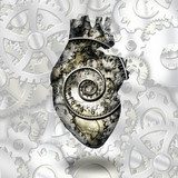 Human heart gears and time spiral  Plakaty do Biura Plakat