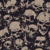 Grunge skulls seamless  Na meble Naklejka