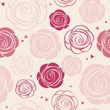 seamless roses pattern  Na meble Naklejka