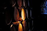 Barrel of wine in winery.  Obrazy do Kuchni  Obraz