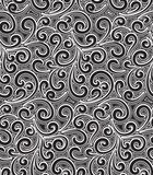 Absract floral swirls, black and white seamless pattern  Tekstury Fototapeta
