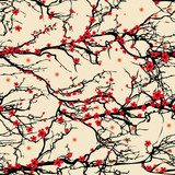 Seamless tree pattern. Japanese cherry blossom  Na laptopa Naklejka