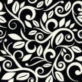 black and white or transparent floral seamless pattern with dots  Na laptopa Naklejka