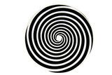 Black and white hypnotic whirlpool shape  Na sufit Naklejka