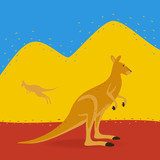 Australian Kangaroo Outdoors  Obrazy do Pokoju Dziecka Obraz