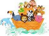 Noah's Ark cartoon  Obrazy do Pokoju Dziecka Obraz
