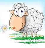 sheep cartoon on  background  Obrazy do Pokoju Dziecka Obraz