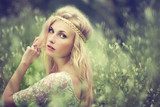 Vintage portrait of a beautiful girl in a magical place  Ludzie Obraz
