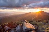 Majestic sunset in the mountains landscape. Dramatic sky and col  Krajobraz Fototapeta