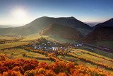 Autumn village in Slovakia countryside  Krajobraz Fototapeta