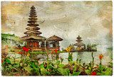 mysterious Balinese temples, artwork in painting style  Orientalne Fototapeta