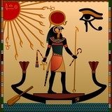 The gods of ancient Egypt - Aten and Ra.  Afryka Fototapeta