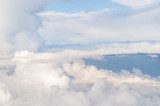 fluffy white clouds and blue sky background  Niebo Fototapeta