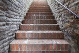 Treppen zum Licht an alter Stadtmauer von Augsburg  Schody Fototapeta