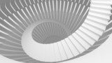 White spiral stairs in abstract round interior. 3d illustration  Schody Fototapeta