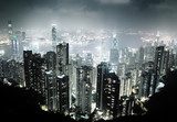 Hong Kong island from Victoria's Peak at night  Fototapety Miasta Fototapeta