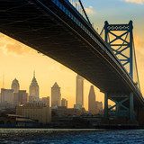 Panorama of Philadelphia skyline, Ben Franklin Bridge and Penn's  Fototapety Miasta Fototapeta