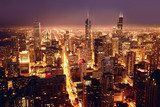 Aerial view of Chicago downtown  Fototapety Miasta Fototapeta