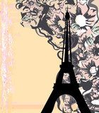 vintage retro Eiffel card  Fototapety Wieża Eiffla Fototapeta