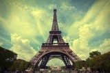 Eiffel Tower. Cross processed filtered tone.  Fototapety Wieża Eiffla Fototapeta