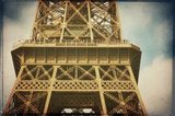 tour Eiffel effet vieille photo  Fototapety Wieża Eiffla Fototapeta