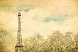 Vintage Eiffel Tower  Fototapety Wieża Eiffla Fototapeta