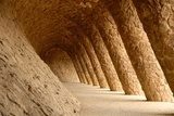 Columns in Park Guell in Barcelona Spain  Optycznie Powiększające Fototapeta