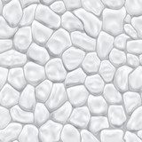 Seamless pattern of stones in white colors  Mur Fototapeta