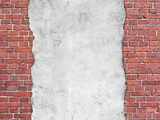 old paper on brickwall  Mur Fototapeta