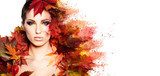Autumn Woman portrait with creative makeup  Ludzie Obraz