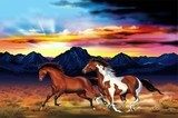 Wild Horses Run Illustration  Zwierzęta Fototapeta