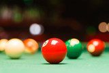 Billiard balls in a pool table.  Sport Plakat