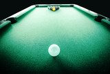 focus white ball on the pool table in start the game  Sport Plakat