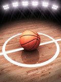 3d rendering of a basketball on a court  Sport Plakat