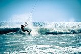 Kite surfing in waves.  Sport Plakat