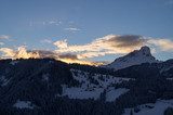 Sonnenuntergang Ã¼ber Wengen La Val im Winter 2014  Pejzaże Plakat