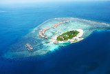 Atolls and islands in Maldives from aerial view  Pejzaże Plakat