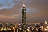 Taipeh Taiwan Panorama mit Taipei 101  Architektura Plakat