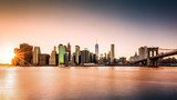 Lower Manhattan skyline at sunset  Architektura Plakat