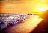 Beautiful Sea Sunset Beach. Mediterranean Sea. Spai  Plakaty do Sypialni Plakat