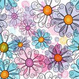 Seamless spring grunge floral pattern  Fototapety do Pokoju Dziewczynki Fototapeta