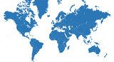 Planisfero vettoriale blu con confini nazioni  Mapa Świata Fototapeta