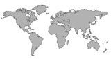 Weltkarte Welt Karte Atlas grau  Mapa Świata Fototapeta